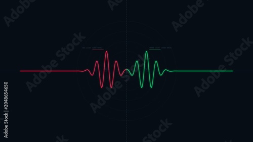 Symmetric interference pattern with vibrant colors and rhythmic motion