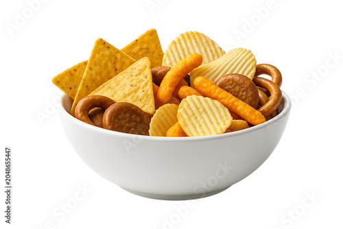 Snack Mix In Bowl On Transparent Background