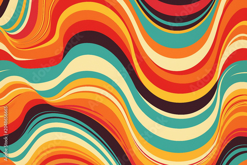 Retro generative AI artwork featuring in vibrant vintage colors for a stylish graphic design