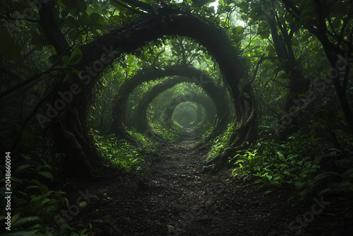 Glowing alien plants nature fantasy landscape on fictional extraterrestrial world planet generative ai