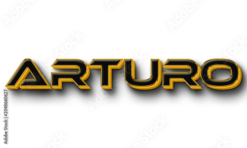 Canvastavla Luxe 3D text effect of name Arturo on white background.