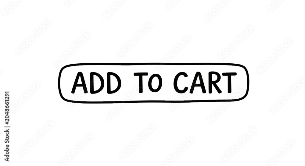 Fototapeta premium Hand drawn add to cart button icon for web design