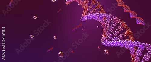 DNA 3D render science or medical background, DNA. molecule structure, Medical science concept