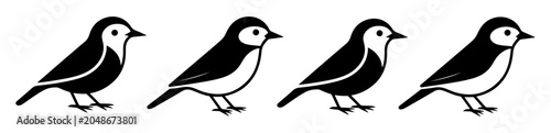 Foto songbird silhouette icon set
