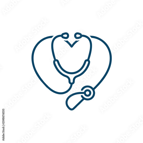 Heart Shaped Medical Stethoscope Symbol Represents Healthcare And Cardiology With A Focus On Patient Well Being And Medical Care Concepts Showing Professional Medical Assistance And Healthy