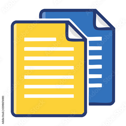Two documents icon with text lines