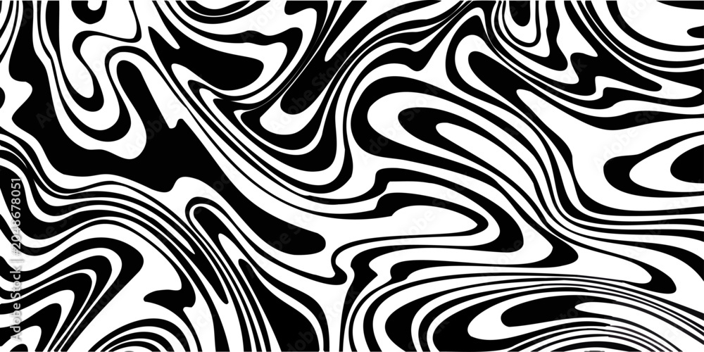 Obraz premium Abstract Black and White Swirling Pattern with Organic Flowing Lines - A Modern Graphic Design