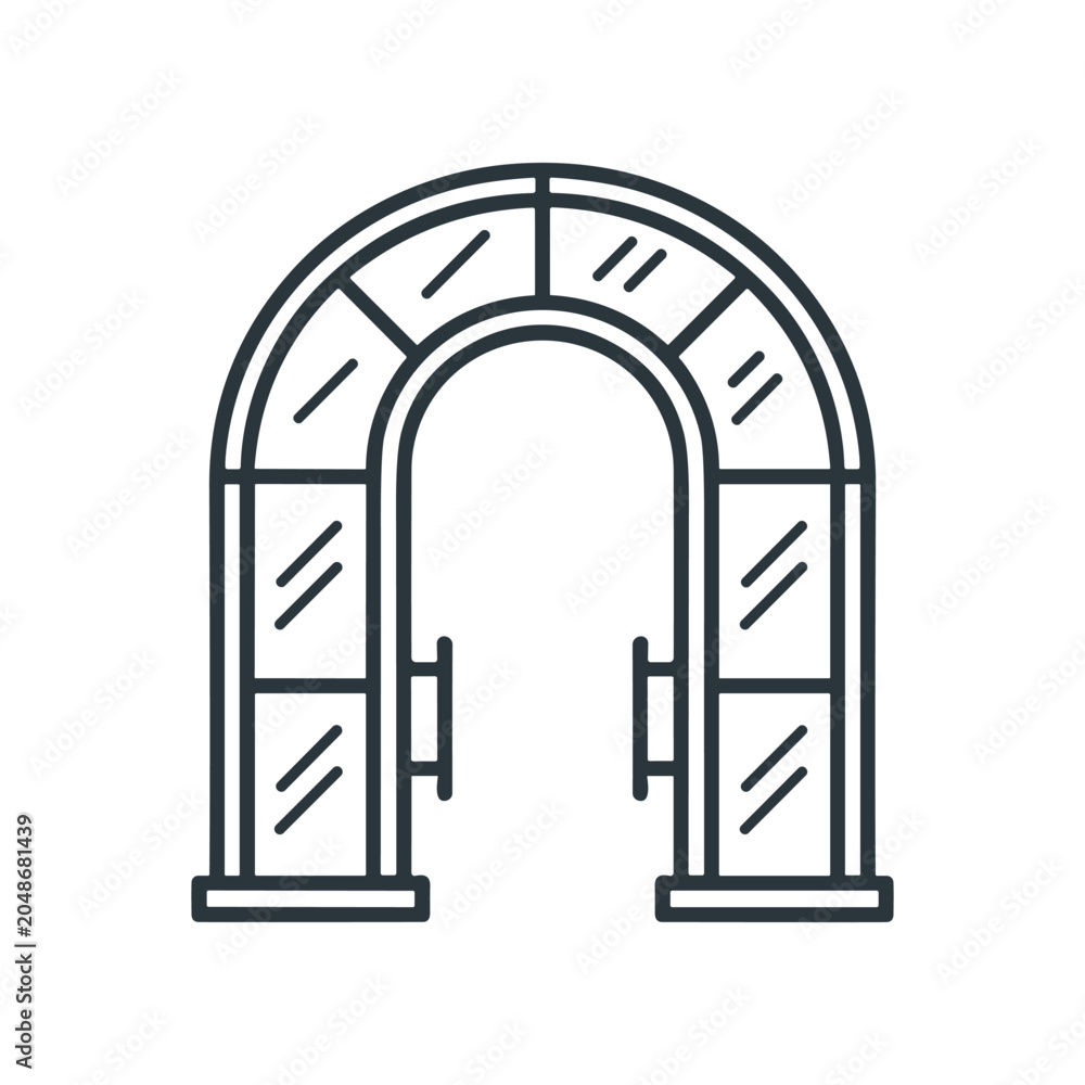 Fototapeta premium Archway with doors and windows.
