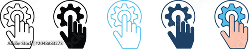Bild auf Leinwand Self Service icon set with diverse style variations for independent access, onli