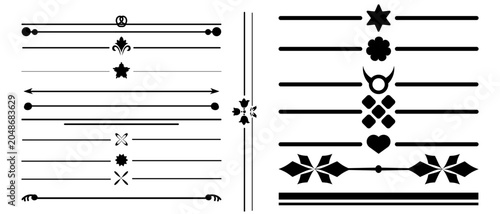 Bilde på lerret Minimalist geometric page dividers and rule lines vector set