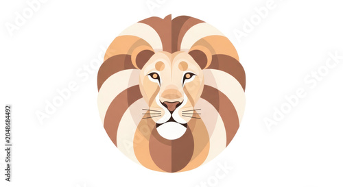 Stylized lion head illustration with geometric shapes and transparent background