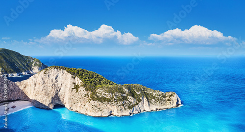 Navagio beach with shipwreck view, Zakynthos island, Greece