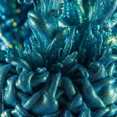Close Up View of Vibrant Blue Coral Underwater Life.