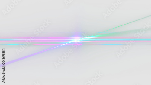 Bild auf Leinwand Light beams crossing in a bright space with soft colors showing a blend of pink,