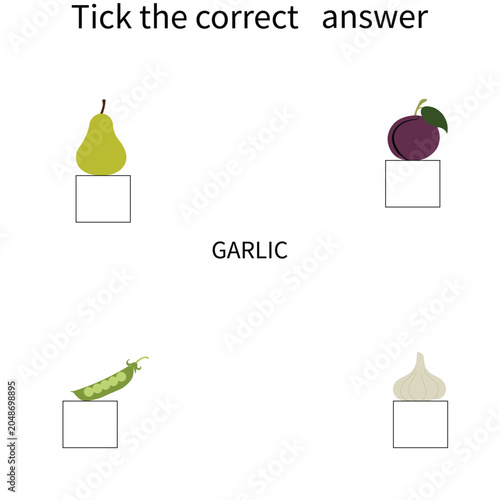 Educational Fruits and Vegetables Spelling and Color Matching Worksheet