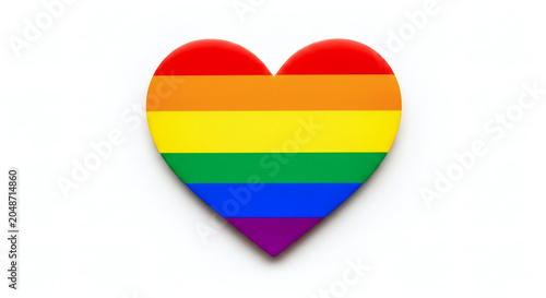 Vibrant Heart Shape Featuring Rainbow Colors Reflecting, Diversity, And Acceptance