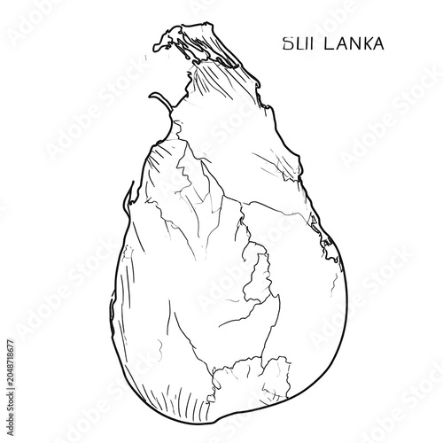 Sri Lanka outline map with shaded regions.
