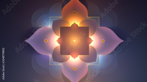Glowing Gold Star Pattern on Dark Blue