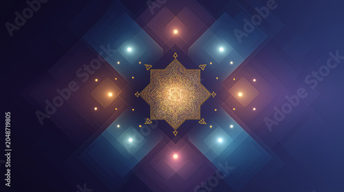 Glowing Islamic Geometric Pattern