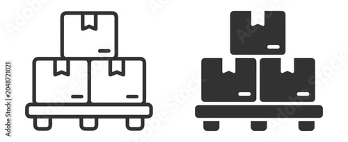 Tableau sur toile Warehouse storage icon collection, package inventory, pallet handling and logist