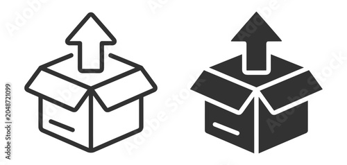 Fotografija Package shipping icon collection, delivery, logistics and parcel dispatch symbol