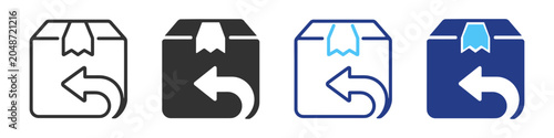 Tableau sur toile Package return and refund icons, delivery, shipping and ecommerce service symbol