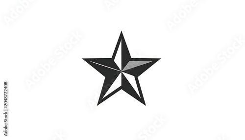 Black starburst symbol on white background.