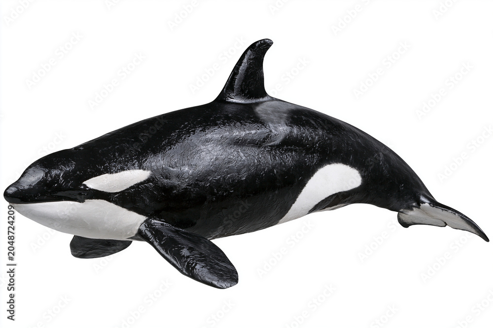 Fototapeta premium Orca Whale Full Body Portrait isolated on white background