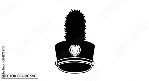 Shako Hat with Plume Vector Illustration for Marching Band or Military Uniform