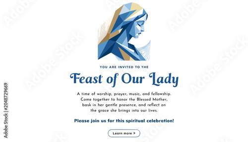 фотографія Invitation to the Feast of Our Lady, a spiritual celebration of worship, prayer, music, and fellowship honoring the Blessed Mother