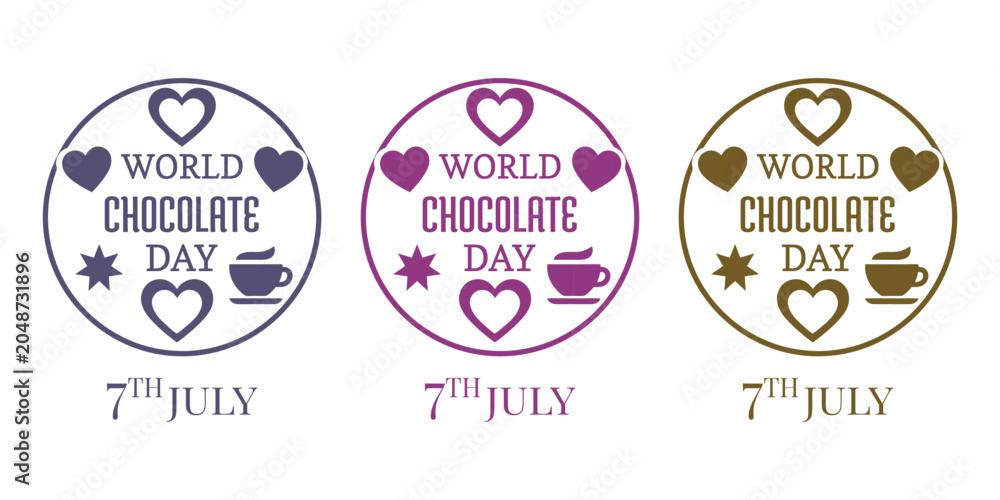 Obraz premium World chocolate day logos and badges