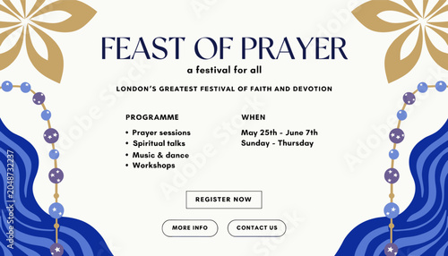 Quadro su tela Feast of Prayer: A Festival for All, London's Greatest Festival of Faith and Devotion, featuring Prayer Sessions, Spiritual Talks, Music & Dance, and Workshops