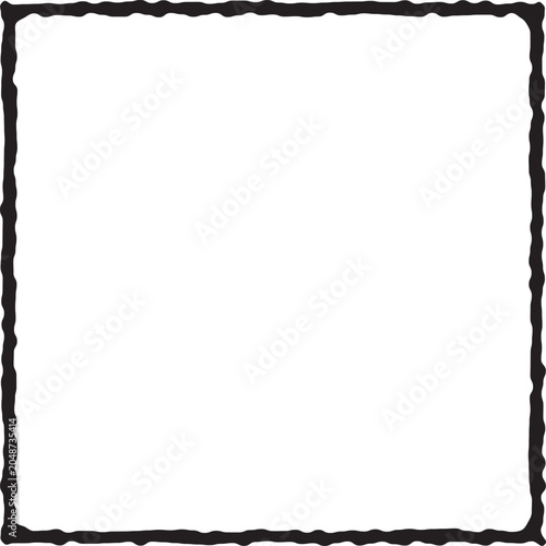 Rough Torn Paper Square Frame Border