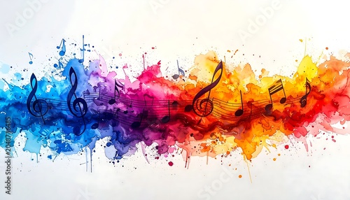 Abstract watercolor painting vibrant colorful brushstrokes.