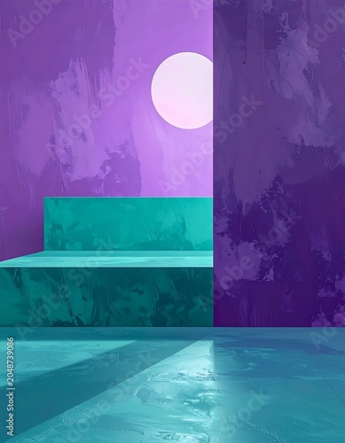 Abstract digital art with glowing geometric shapes.