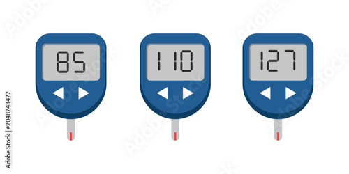 Foto Glucometers for glycemic measurement with blood sugar level
