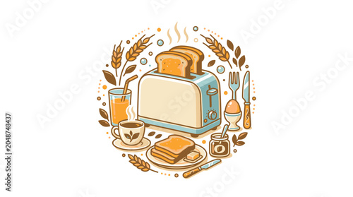 Fotografía Vintage toaster with sliced bread plate.