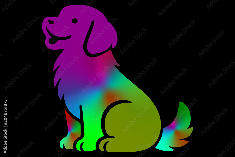 Fototapeta premium Cute cartoon Vector image of a Golden Retriever