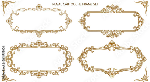 Ornate Cartouche Frame Set - Vintage Decorative Borders