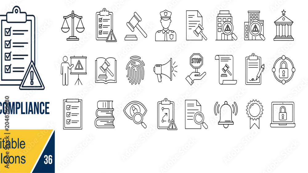 Fototapeta premium Set of colorful flat design icons showing various office and communication tools Vector