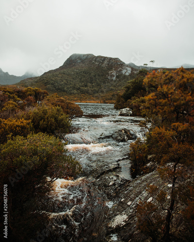 mountain river in autumn