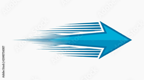 An abstract blue arrow moving fast forward, symbolizing speed and progress