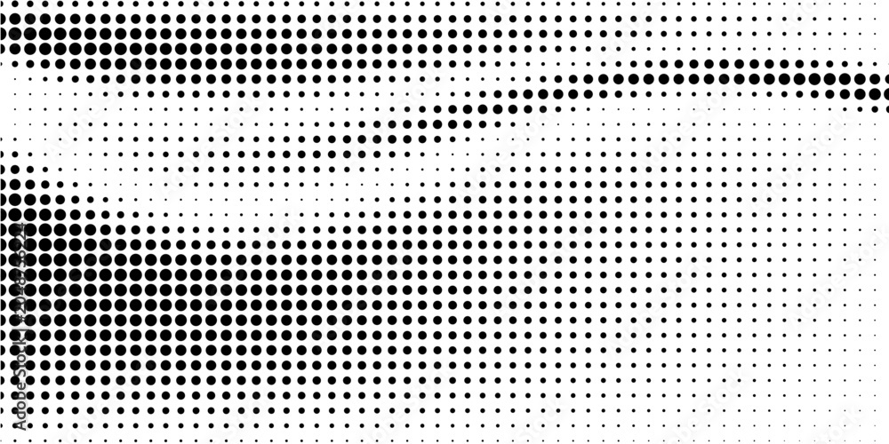 Fototapeta premium Black-white gradient halftone dots background. Pop art in vector illustration for your creative design modern.