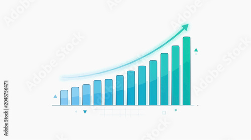 A growing bar chart showing upward trend