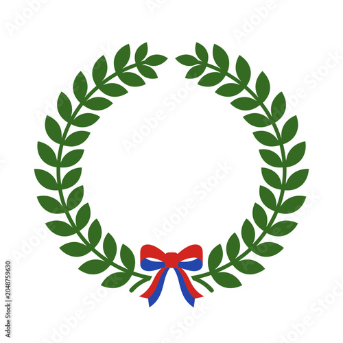 Laurel Wreath with Red and Blue Bow Award Icon