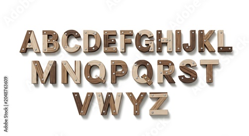 Rustic industrial metal alphabet letters collection with alphabet, industrial