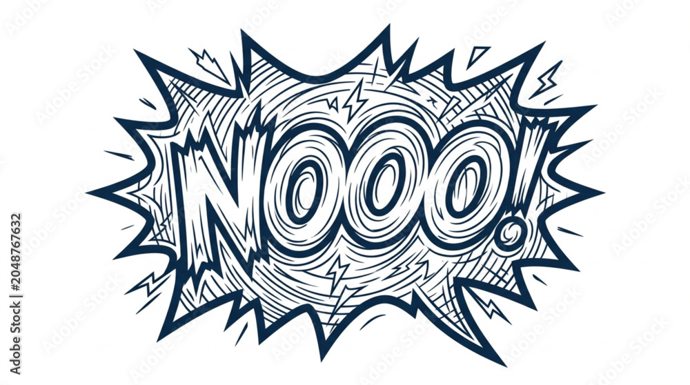 Foto Comic Book Style NOOOO Speech Bubble Explosion.