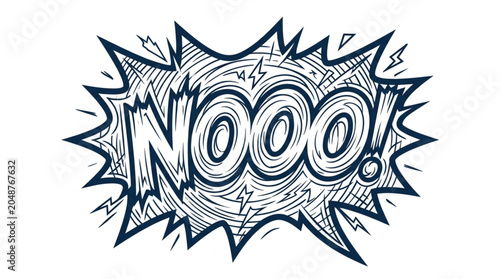 Foto Comic Book Style NOOOO Speech Bubble Explosion.