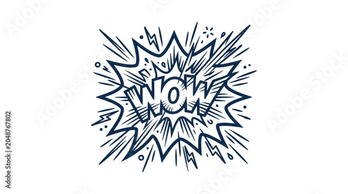 Foto Comic Book Style Wow Explosion Speech Bubble.
