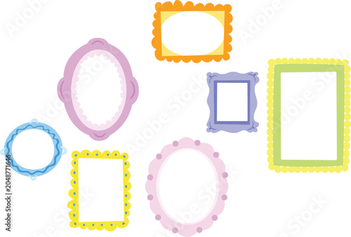 Hand Drawn Doodle Frames Collection Set, Vector Illustration